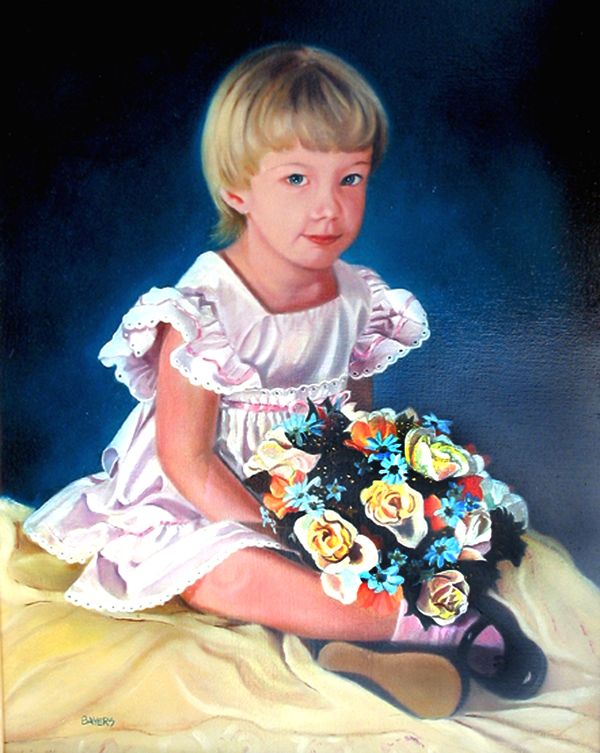 Mindy with flowers
